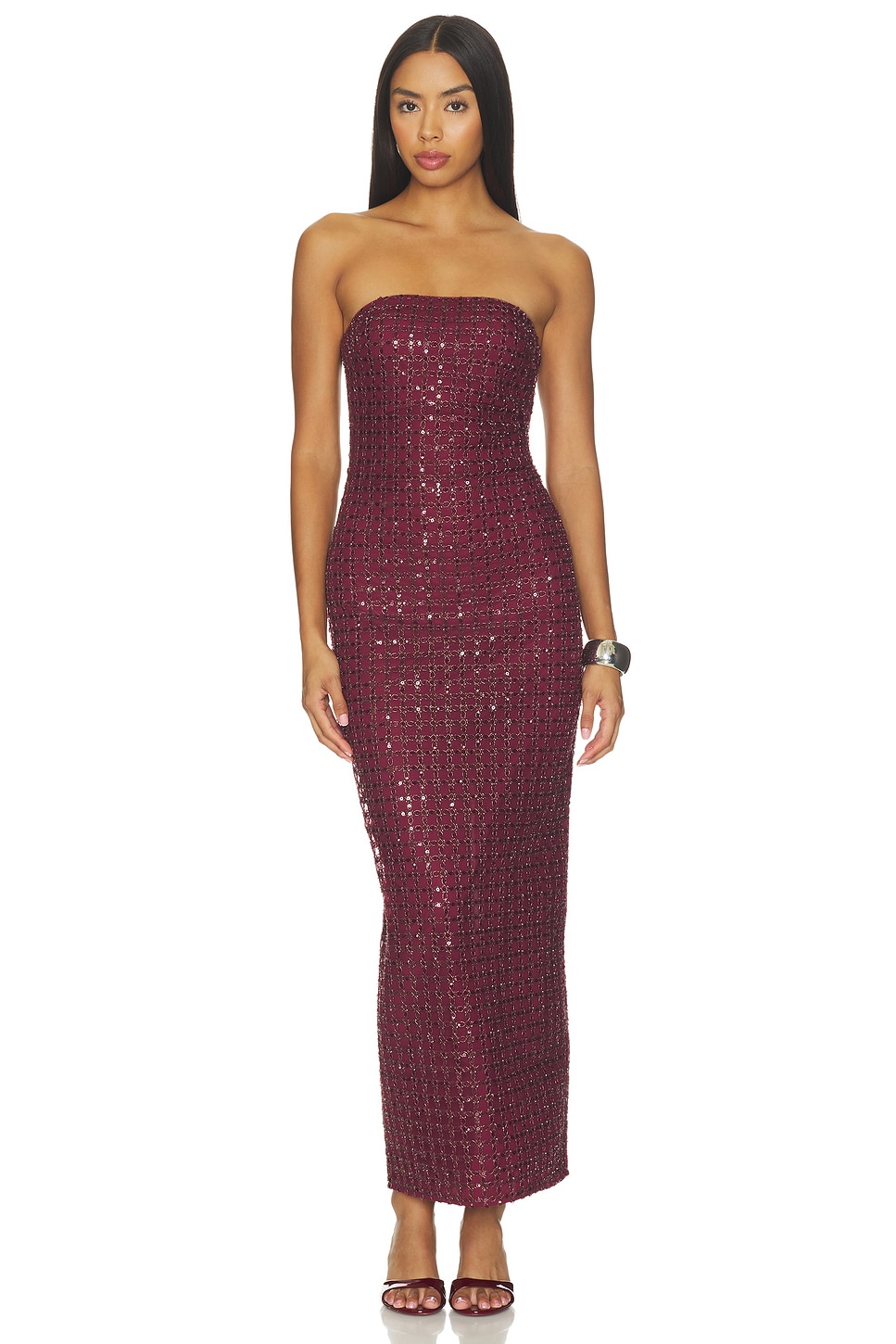 Beaded Maxi Tube Dress