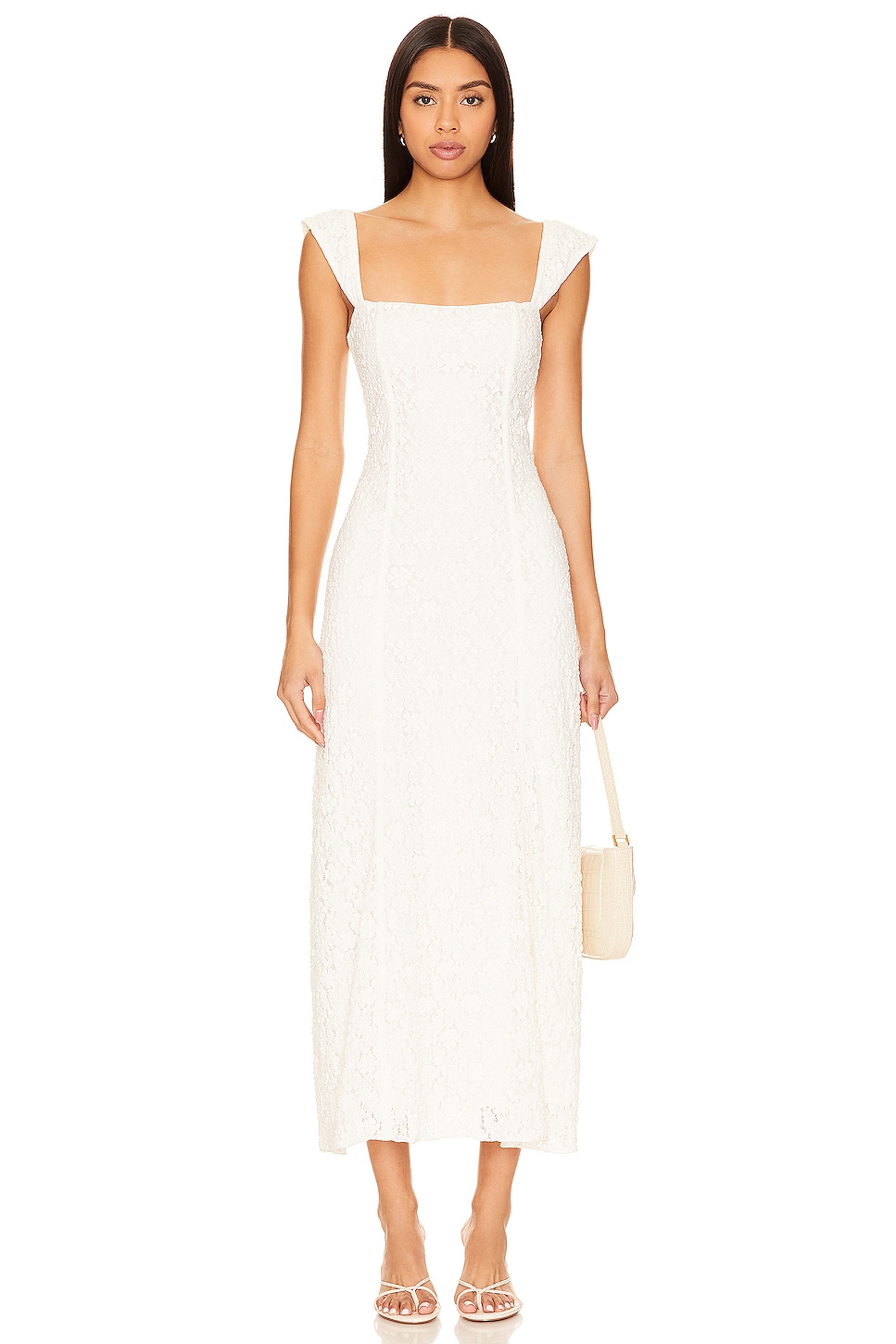 ワンピース ROTATE Woman Dress White 100160269 11-4800 ROTATE Lace Wide Strap Dress in Bright White | REVOLVE