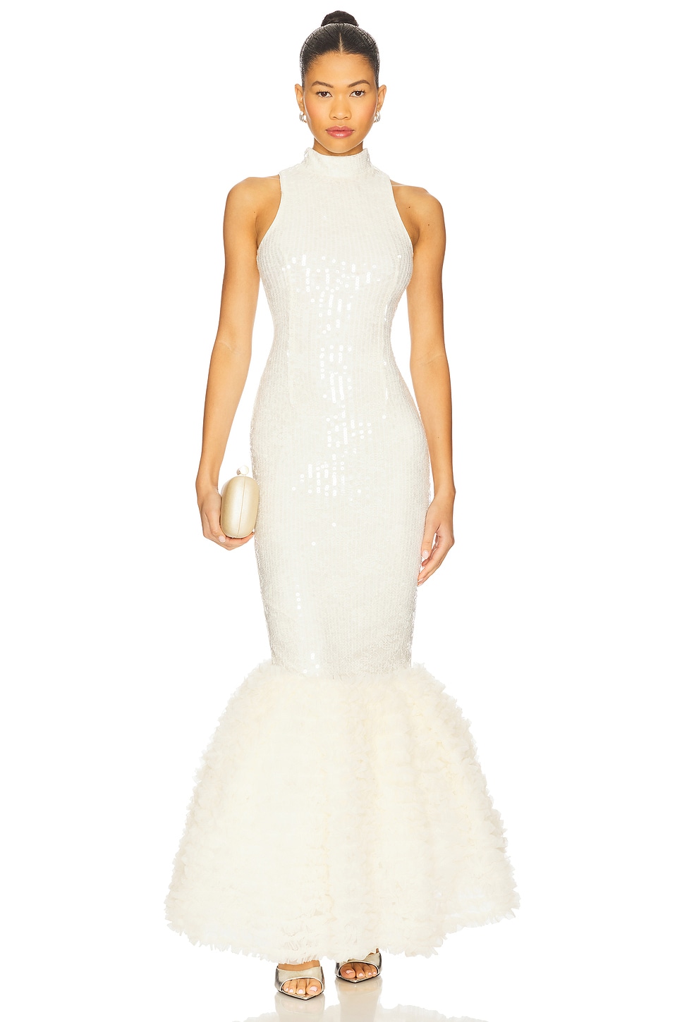 ROTATE Sequin Maxi Dress in Egret | REVOLVE