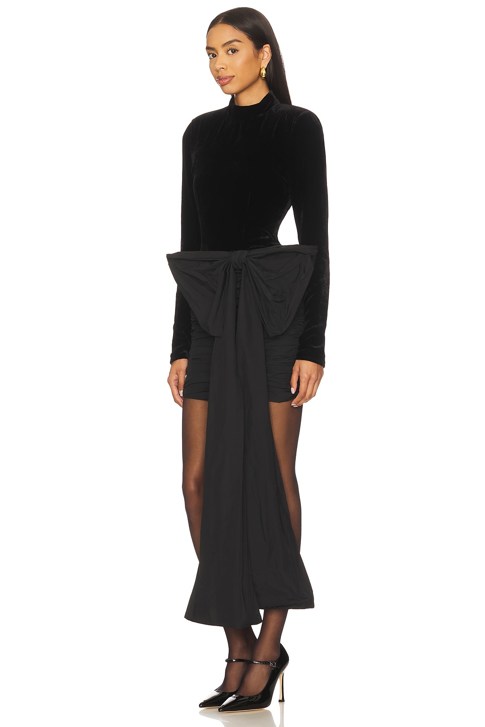 devil blue dress movie Watch in a january_2026_mailer Color:Dark_Green Ruffle Sleeve Pintuck Mini