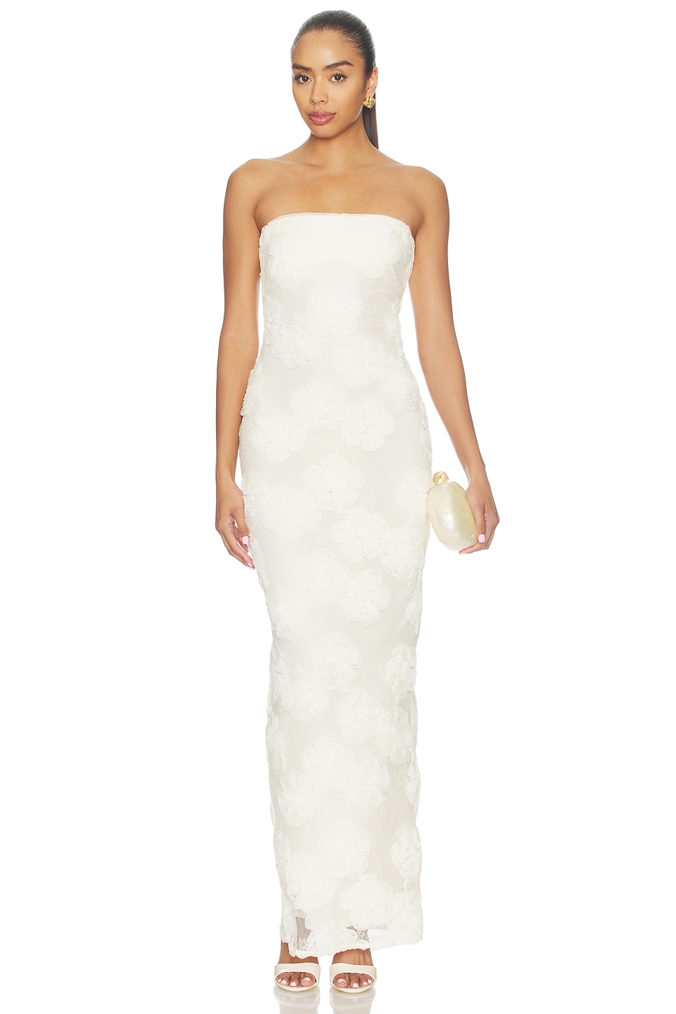 rotate flower mesh tube dress ROTATE Flower Mesh Tube Dress (OTA1136893042) - Maxi dresses