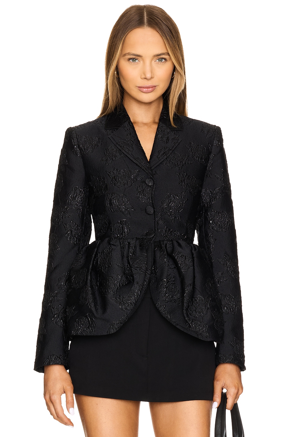 Jacquard Draped Blazer