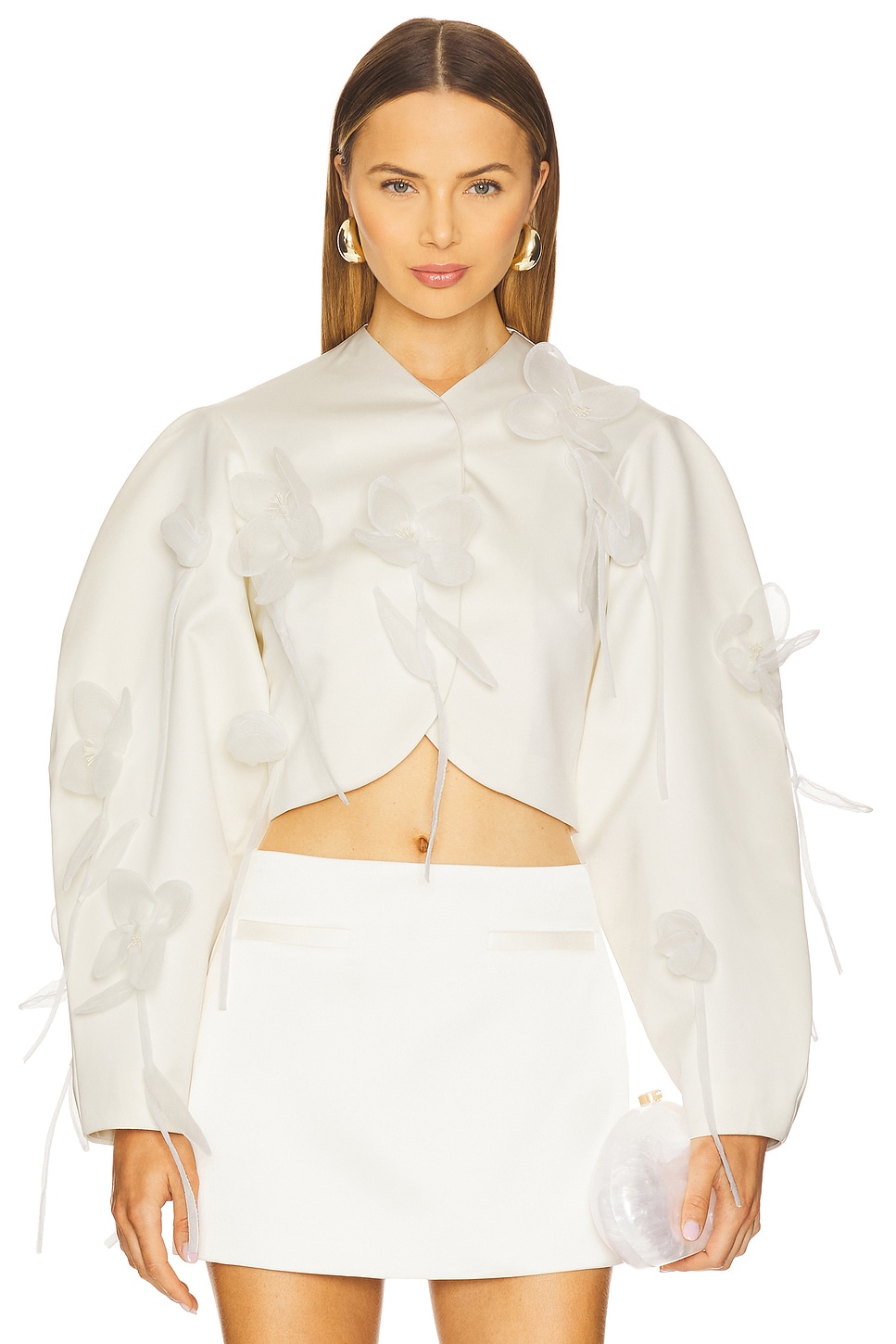 Aya Cropped Pullover in Egret Aya Cropped Pullover in Egret