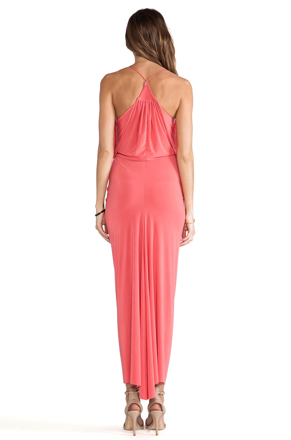 Bags LosAngeles Knot Front Maxi Dress in Coral