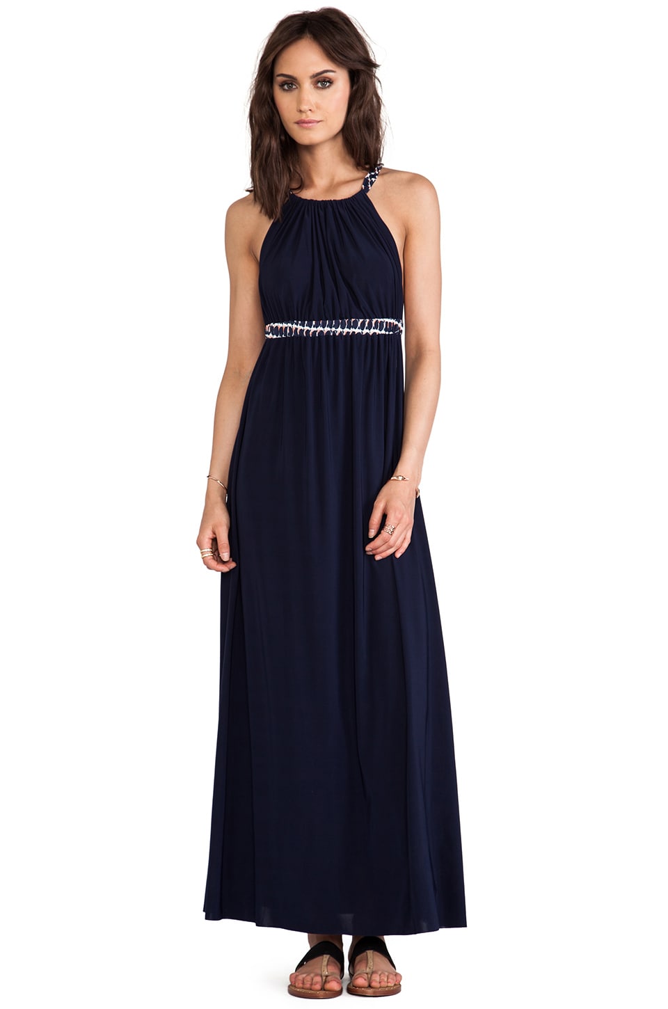 Bags LosAngeles Cross Back Maxi Dress in Navy