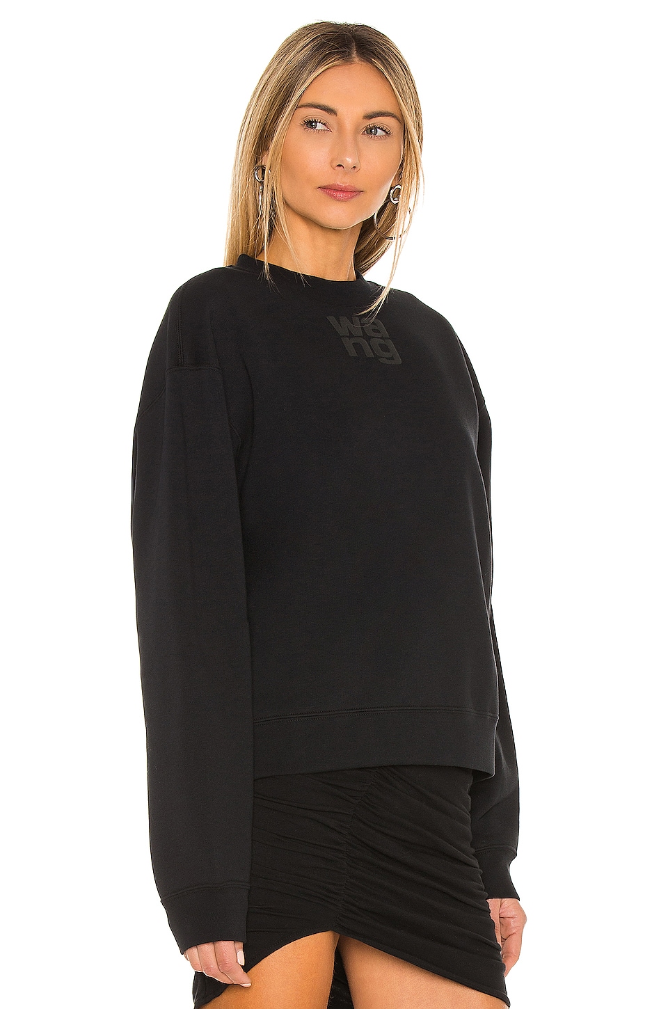 Alexander Wang Essential Terry Crew Sweatshirt W/ Puff Paint Logo thumbnail