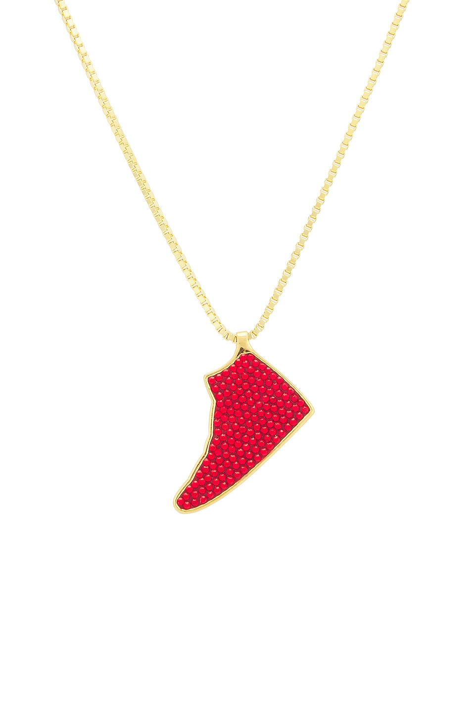 The Dan Life Iced Jordan Chicago Red Necklace in Red