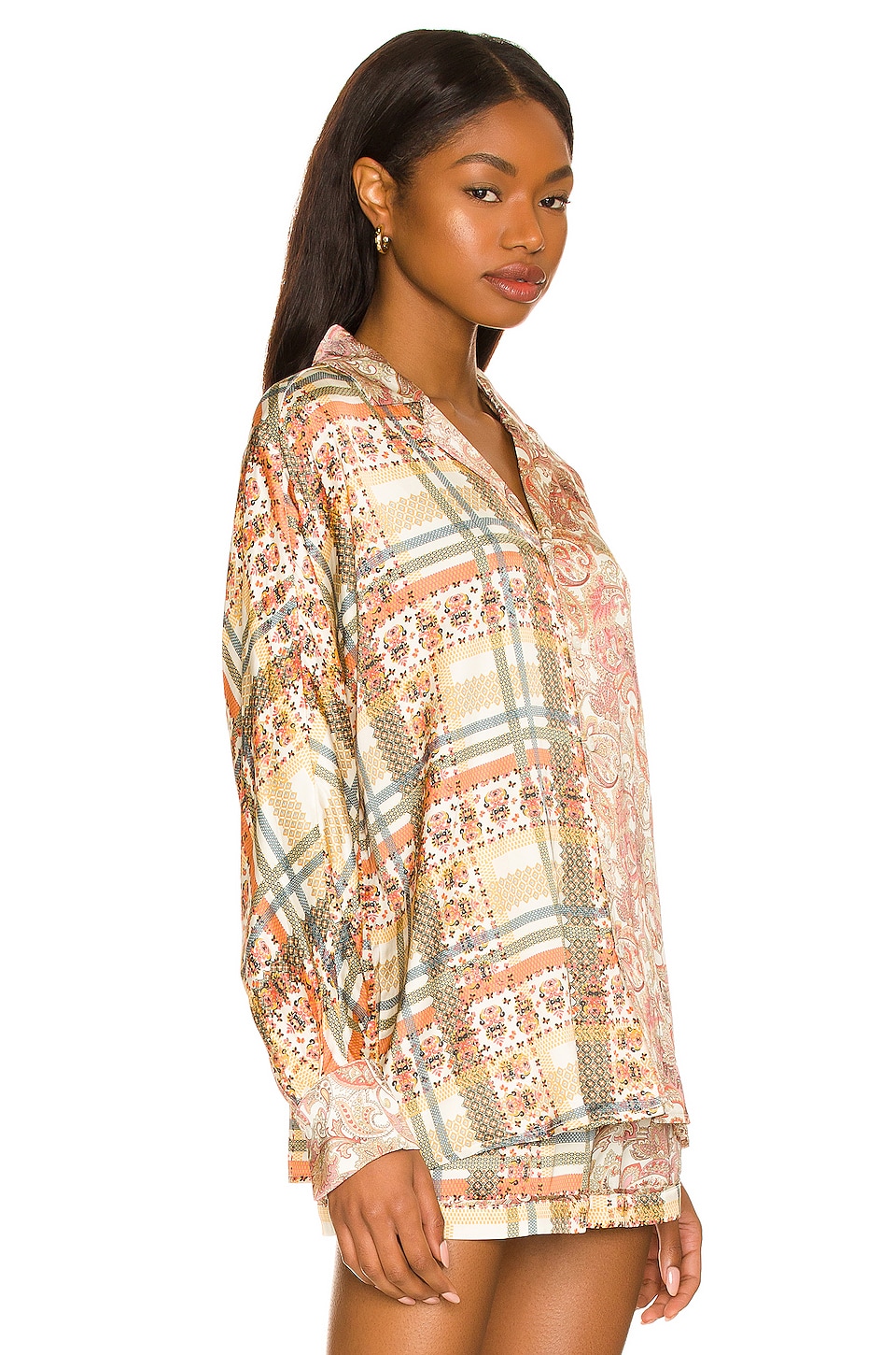 Tell Your Friends Dolman Shirt in Marant Peach Plaid