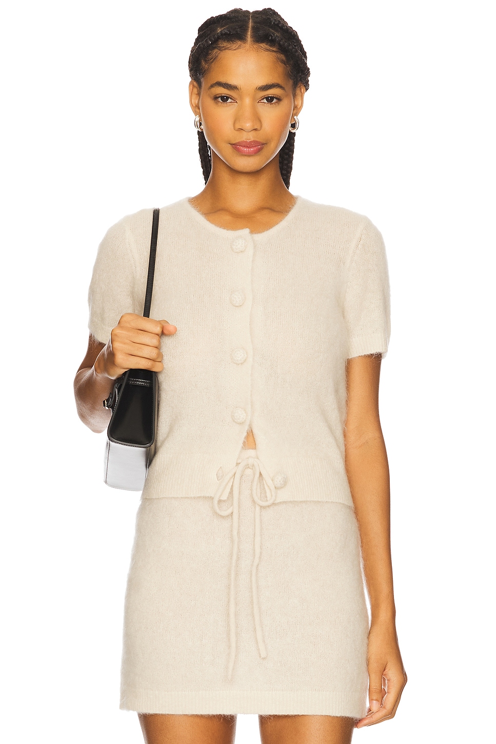 The Garment Roma Mini Cardigan in Cream - size UK 10 / US M