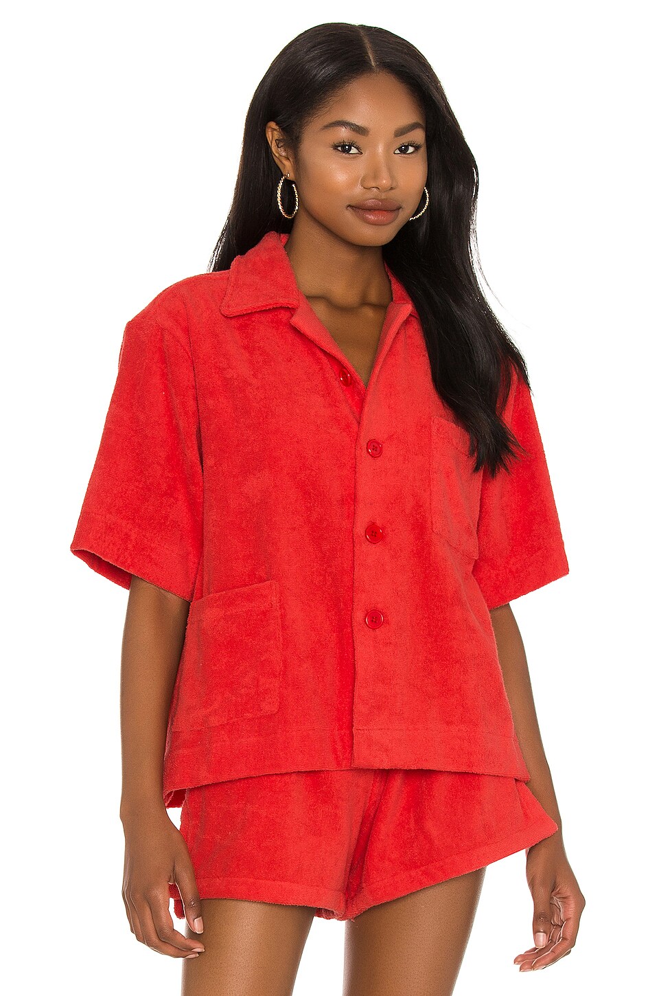 TERRY Boxy Shirt in Red