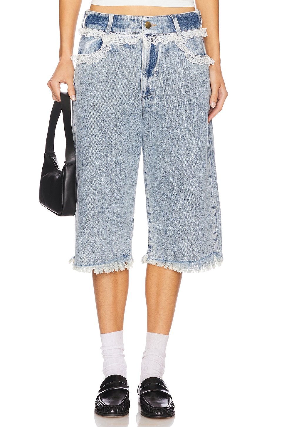 Tanner Fletcher Sid Lace Trim Long Shorts