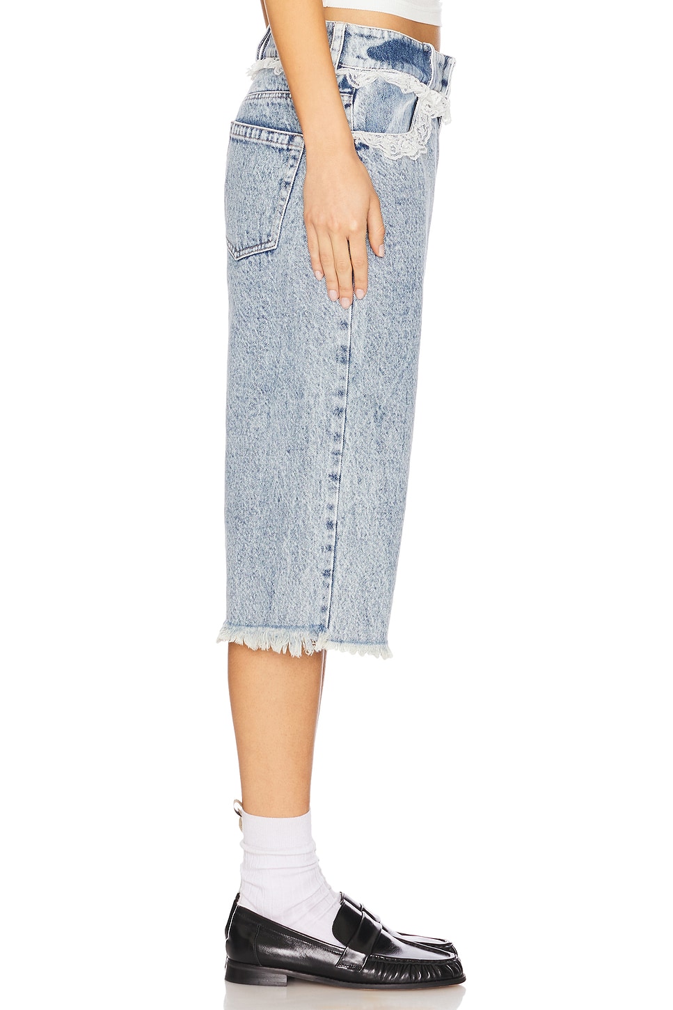 Tanner Fletcher Sid Lace Trim Long Shorts thumbnail