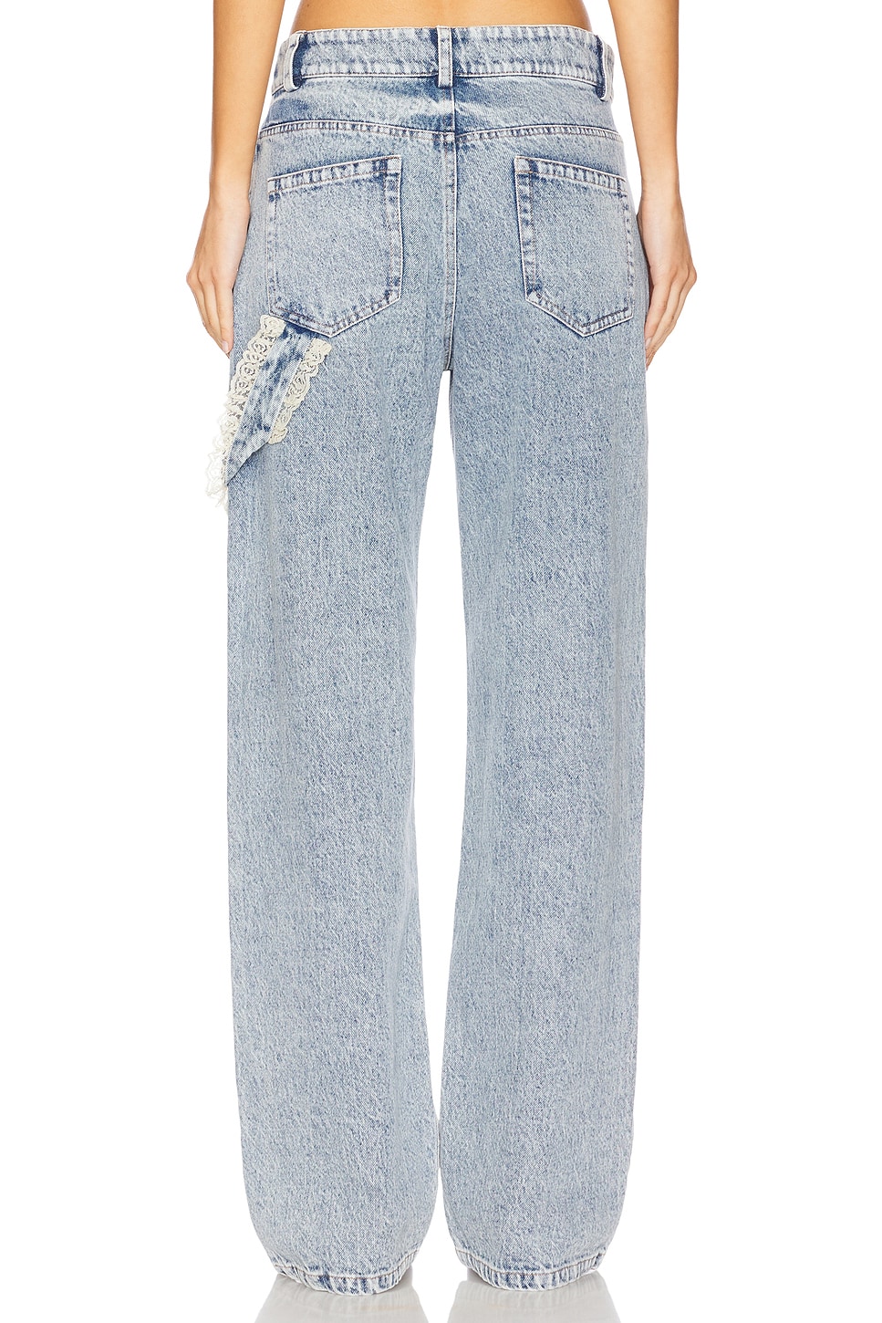 Tanner Fletcher Sid Lace Loop Straight Leg Jeans in Vintage Wash | REVOLVE
