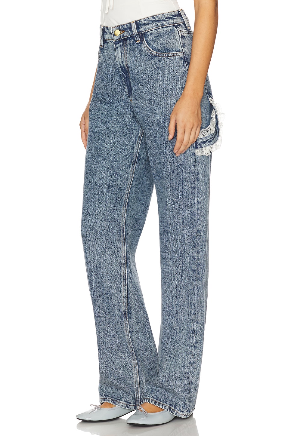 Tanner Fletcher Sid Lace Loop Jean in Mid Wash | REVOLVE