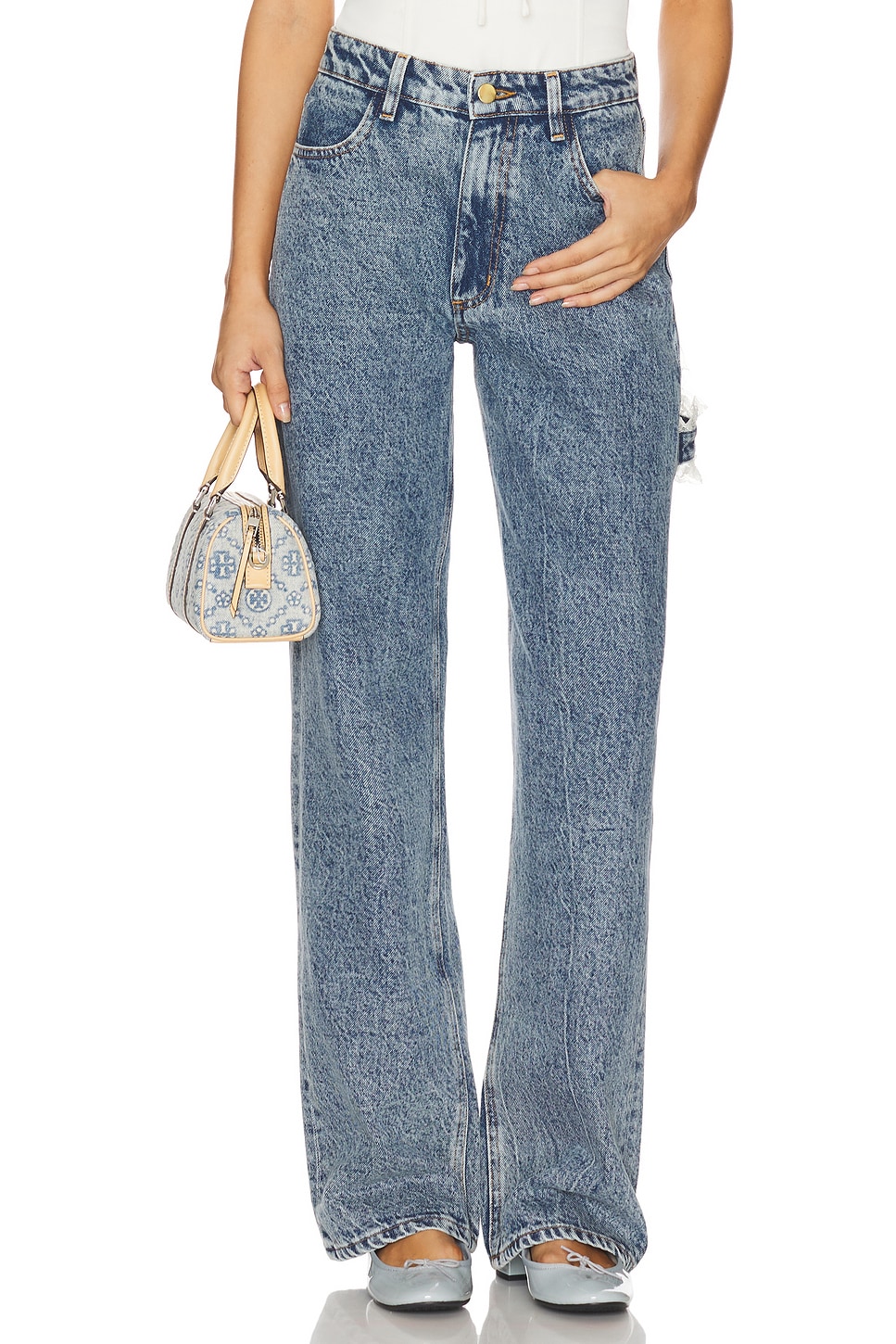Tanner Fletcher Sid Lace Loop Jean in Mid Wash | REVOLVE