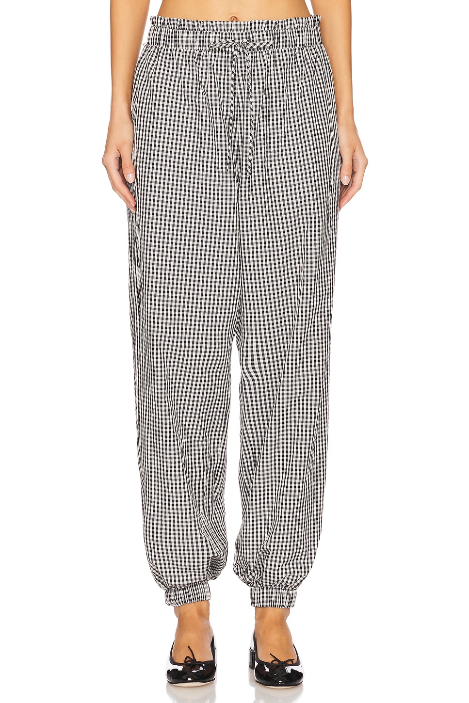 Kennedy Ruffle Gingham Track Pant - Thumbnail 1
