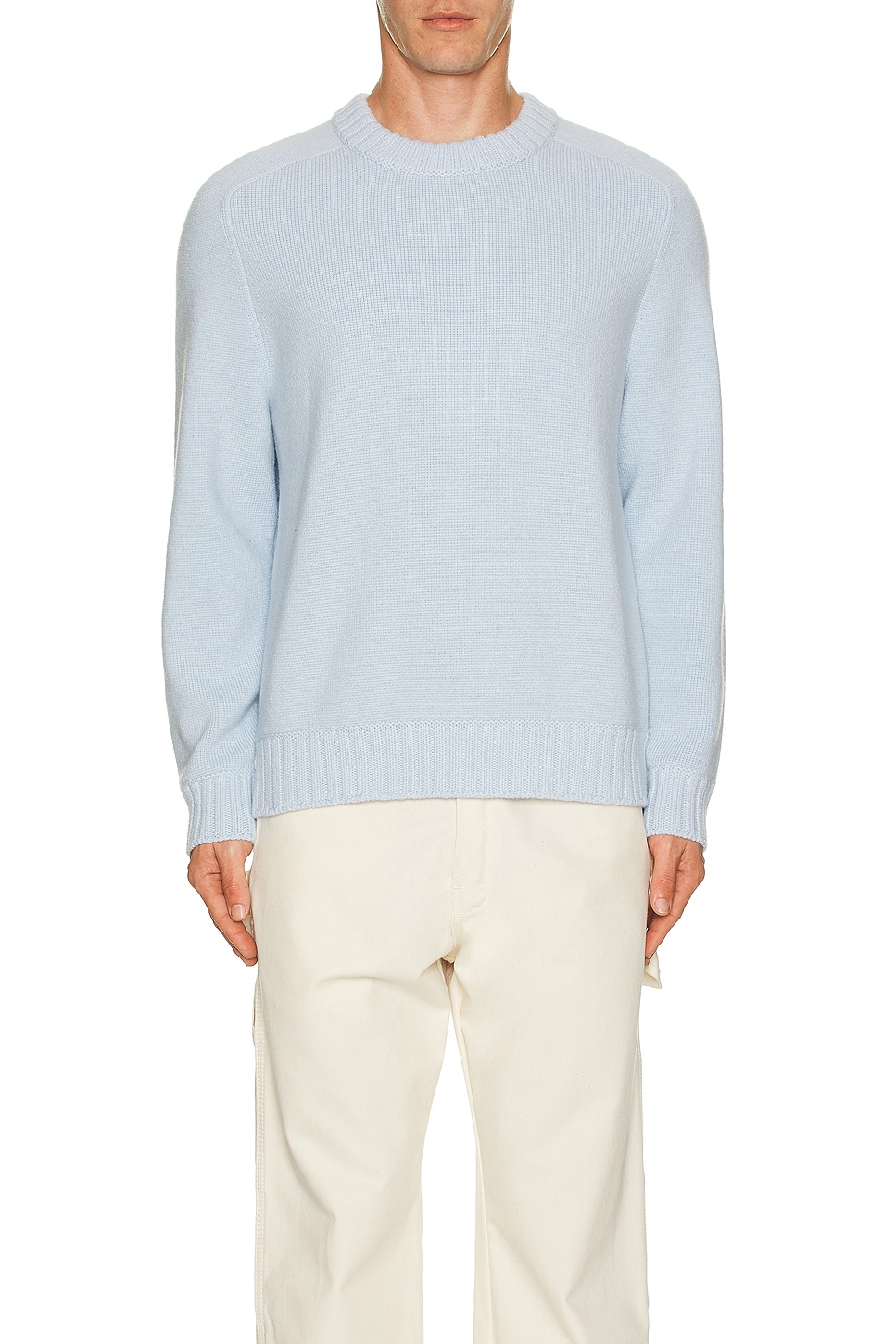 Theory Heavy Wool Cashmere Crewneck Sweater in Skylight