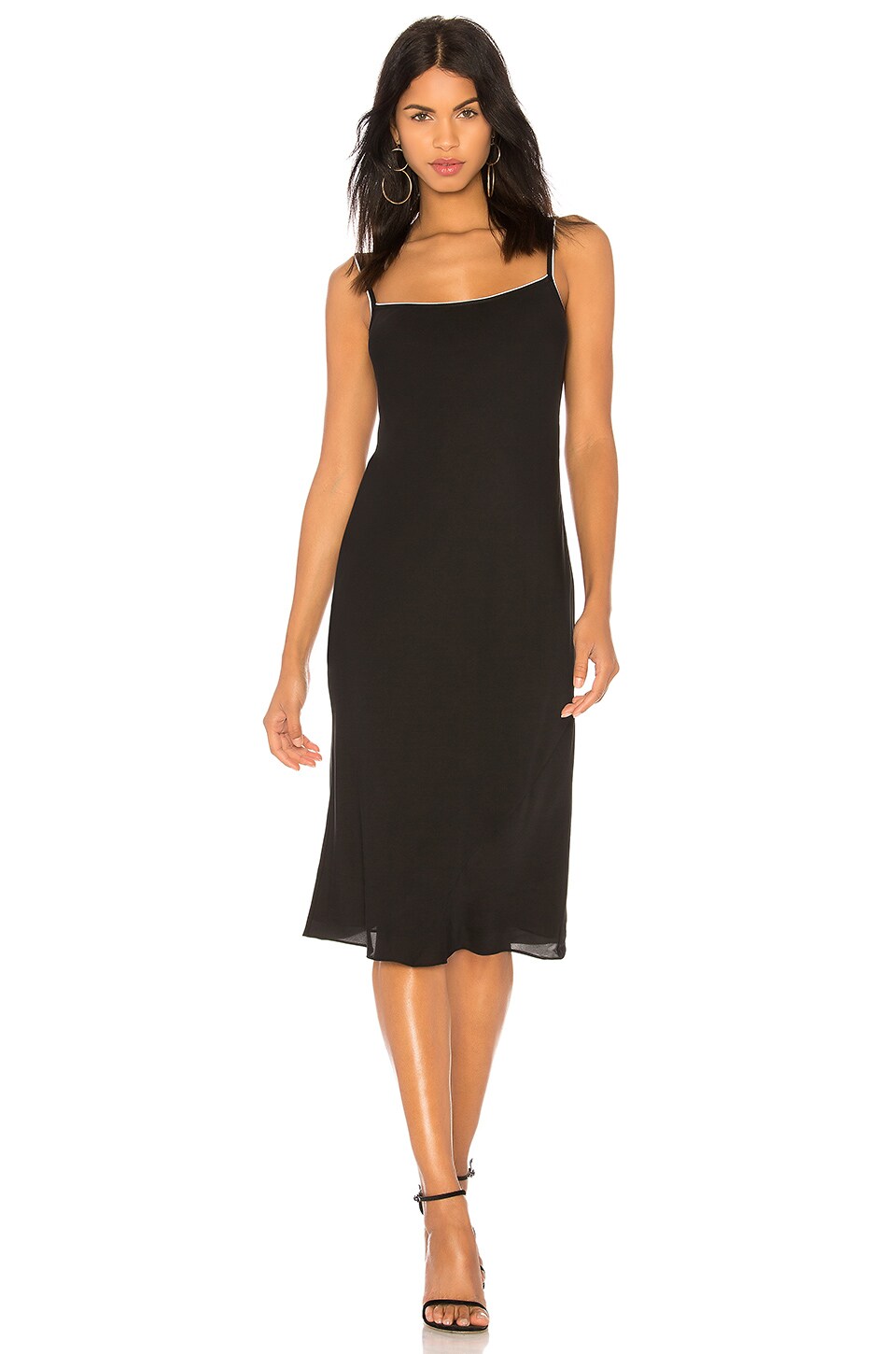 theory ribbed trim dress in silk combo