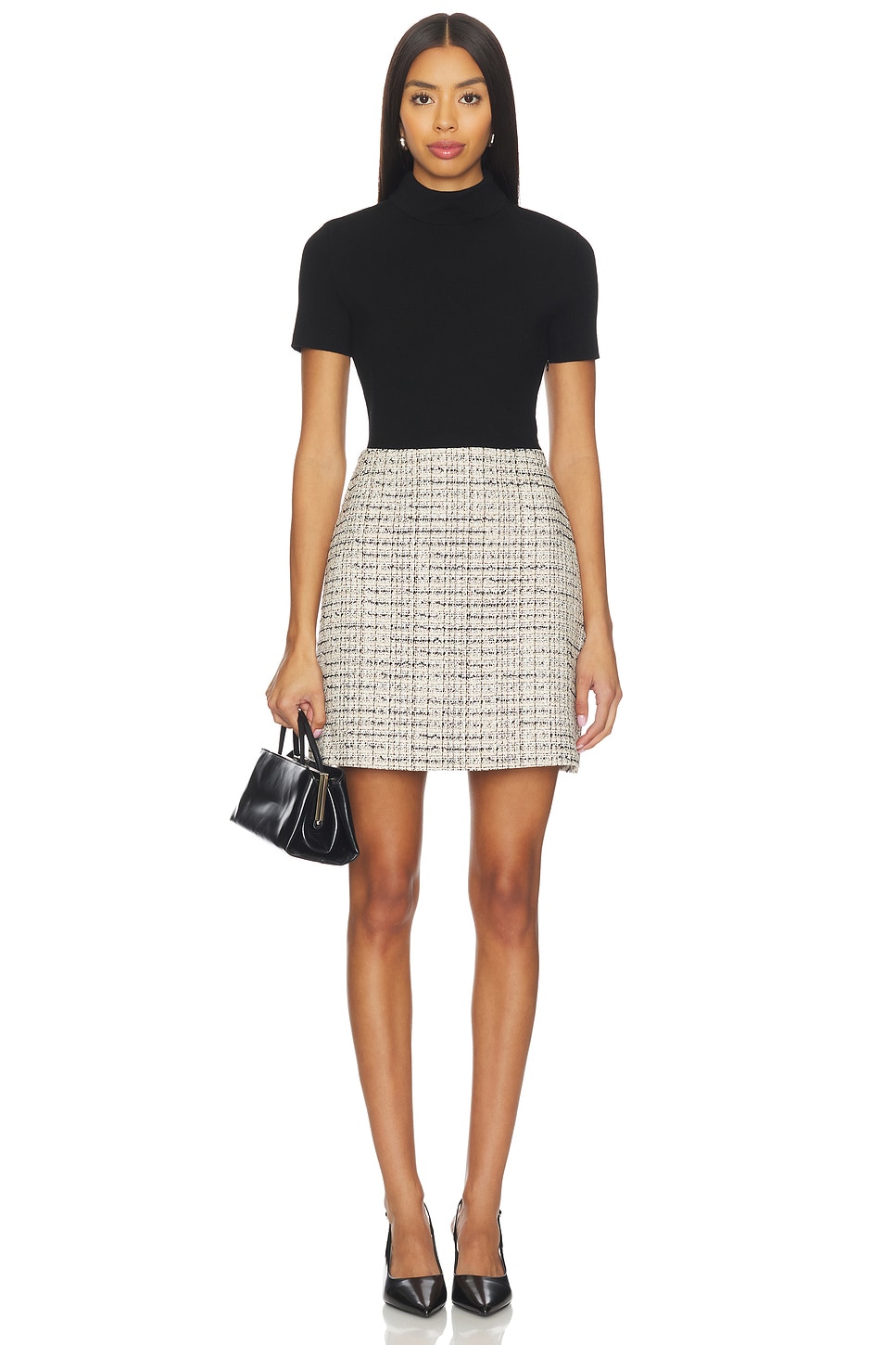theory short sleeve dress Theory Admiral Crepe Seamed A-Line Mini Dress