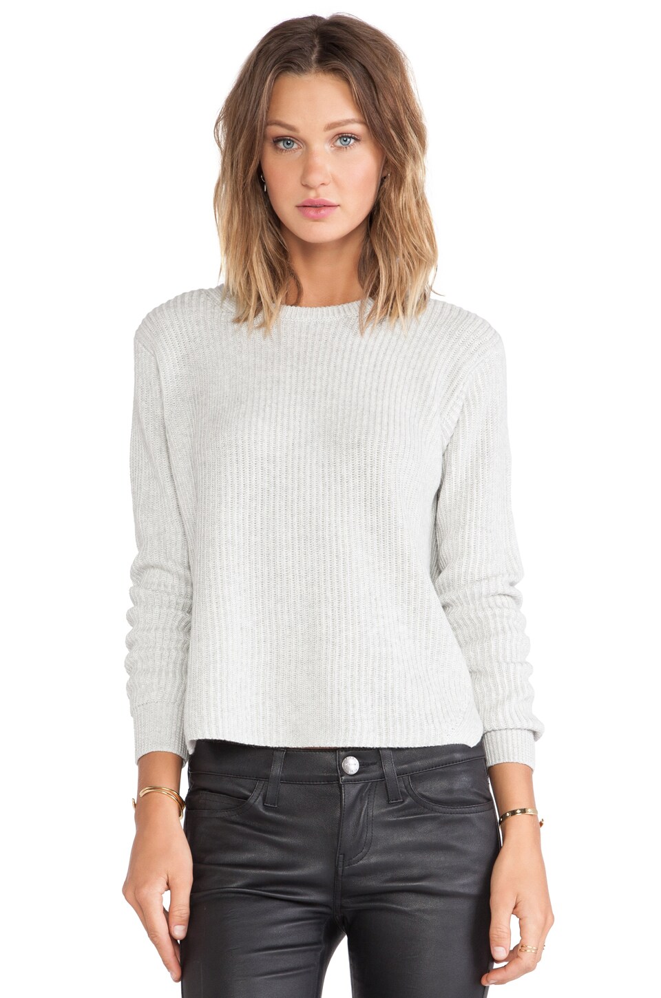 Theory Remrita Cashmere Sweater in Frost Blue/Ivory | REVOLVE