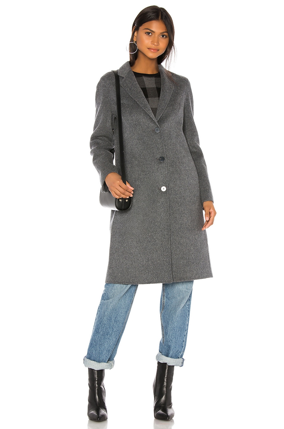 Theory Classic Coat in Dark Grey Melange