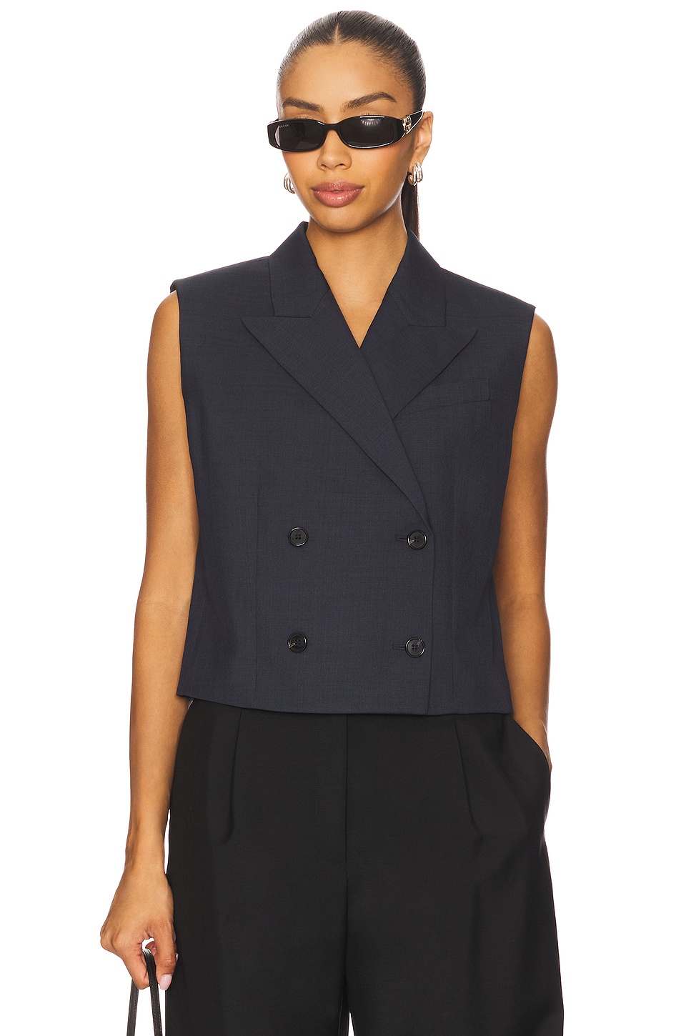 Theory PEAK ダブルブレストベスト - Nocturne Navy | REVOLVE