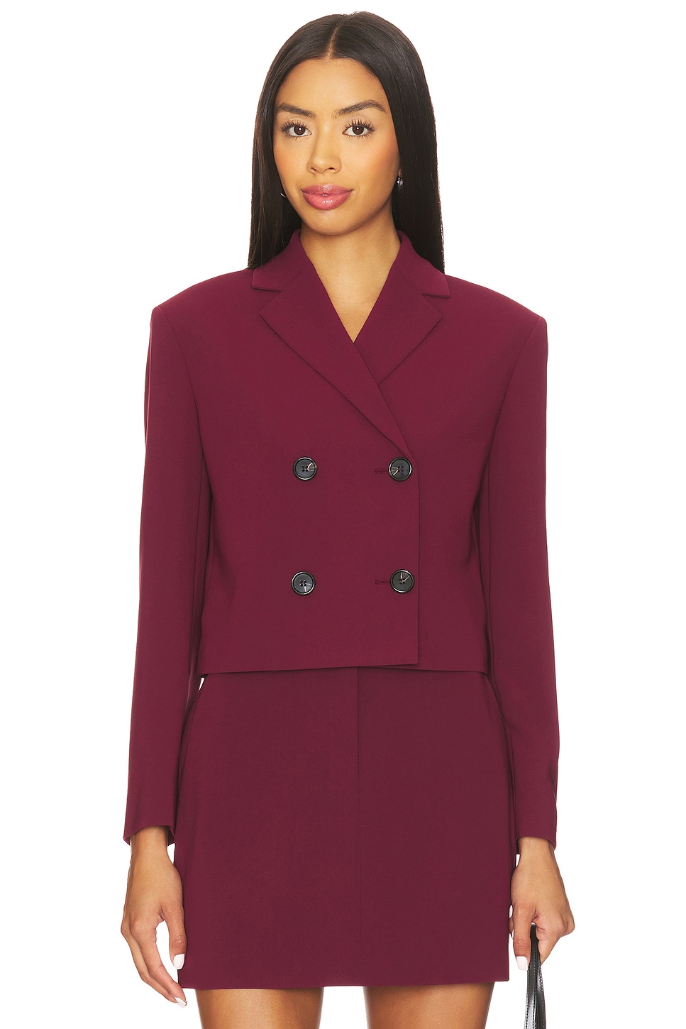 Theory Crop Jacket Admiral in Grenache | REVOLVE