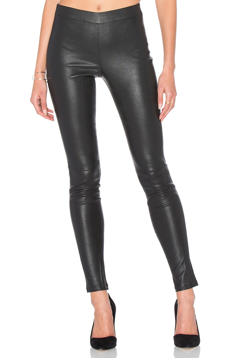 theory black leather pants