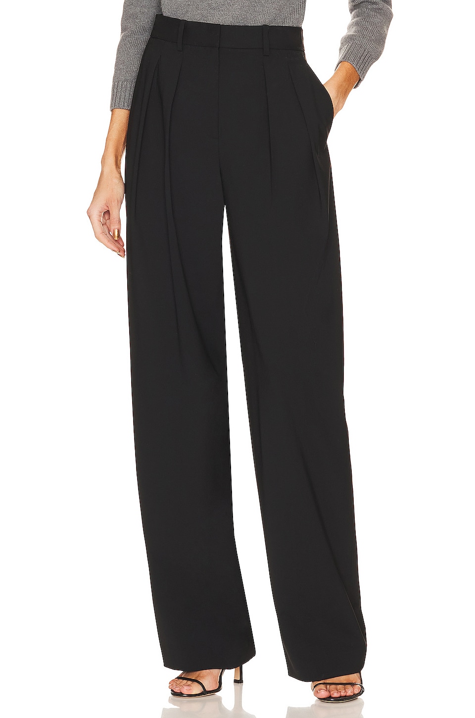 Theory Double Pleat Pant in Black