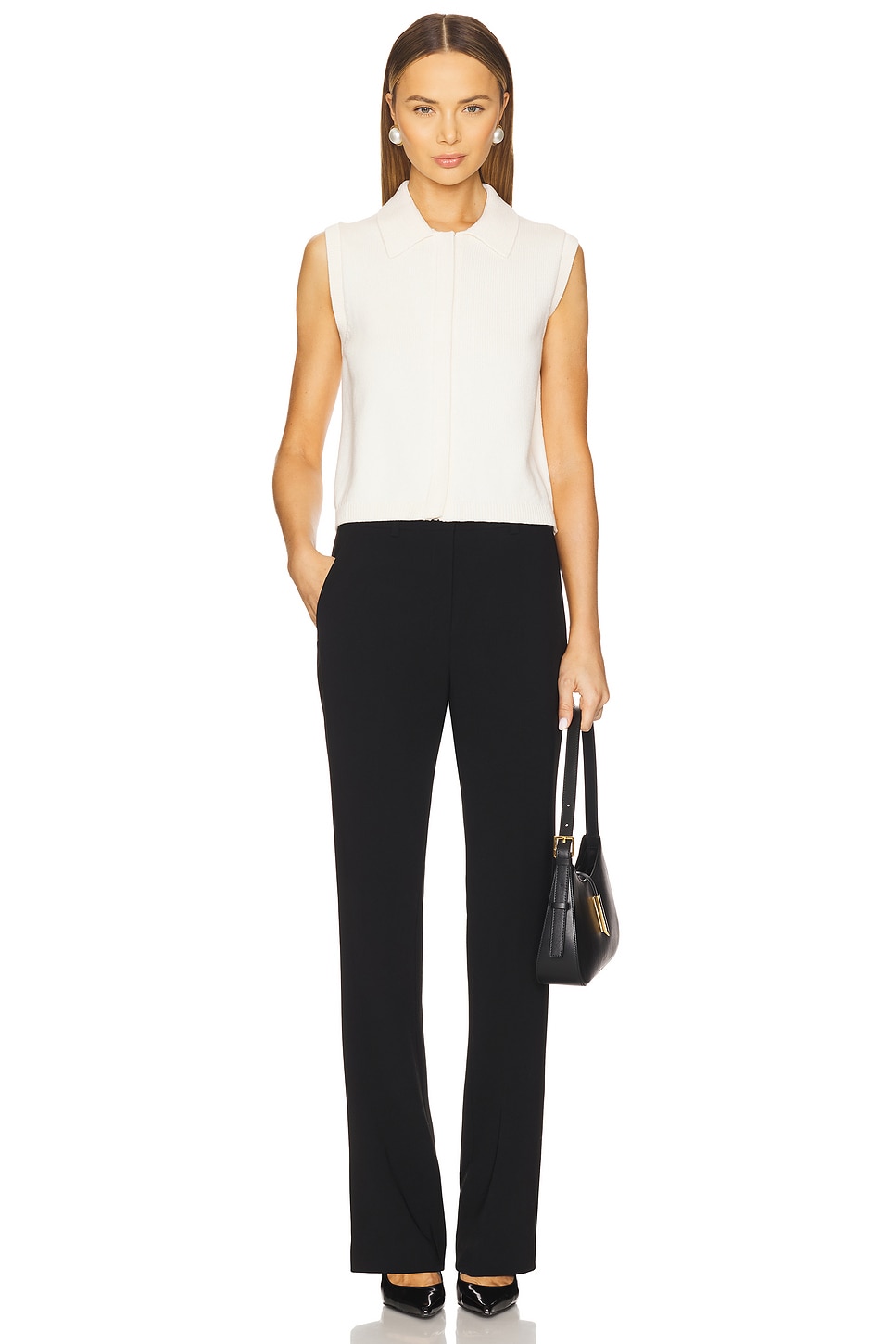 Theory Zip Up Vest in Natural | REVOLVE