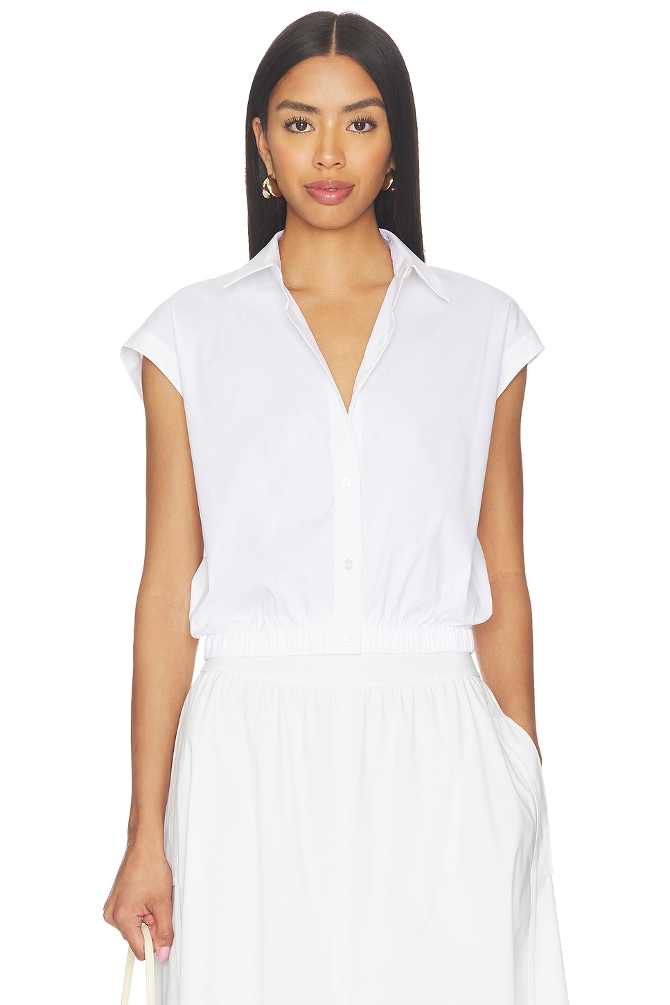 Cropped Elastic Shirt