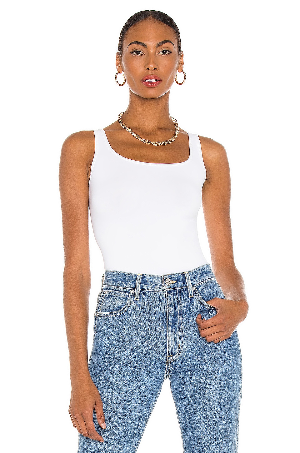 Theory Len Tubular Tank in White | REVOLVE