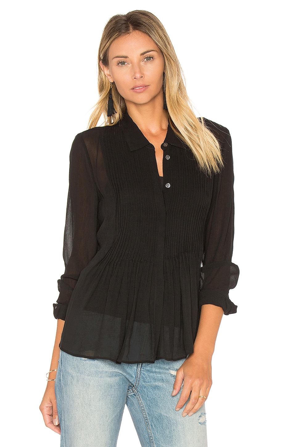 Theory Dionelle Button Up in Black | REVOLVE