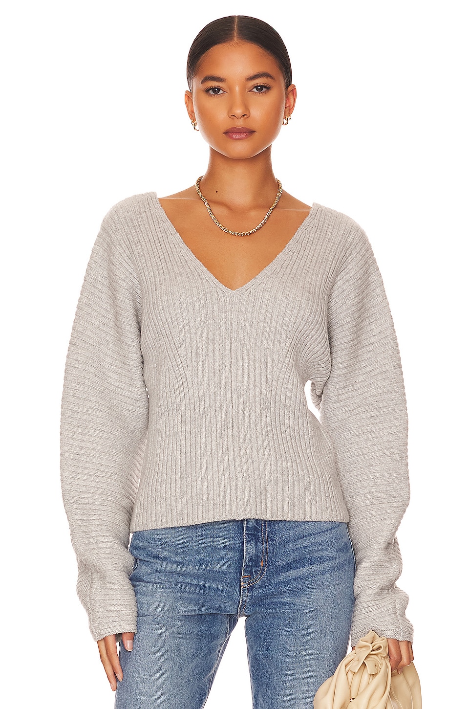 The Range Double V Sweater in Wolf | REVOLVE