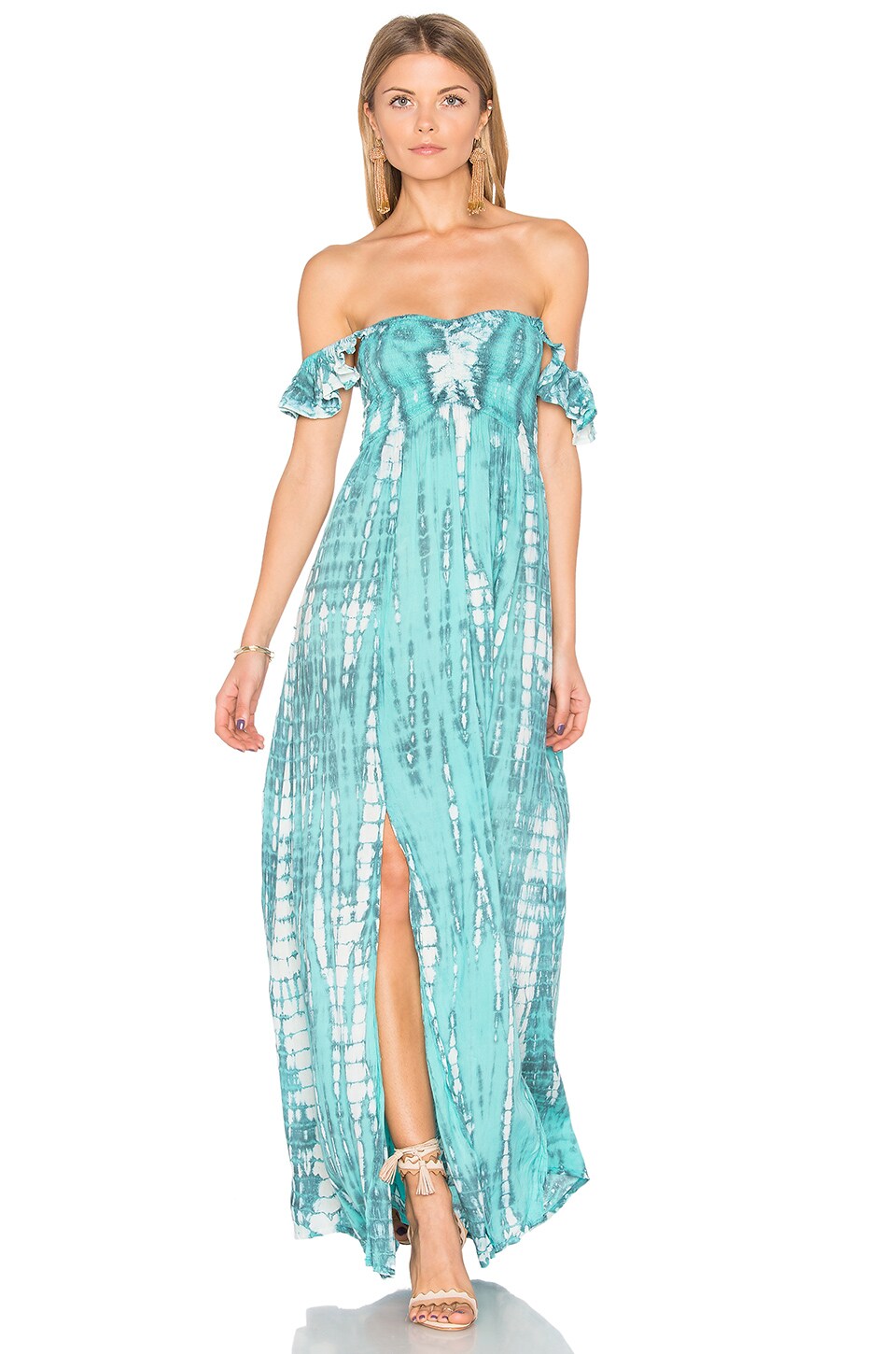 Tiare Hawaii Hollie Maxi Dress In Aqua & Grey Tie Dye | REVOLVE