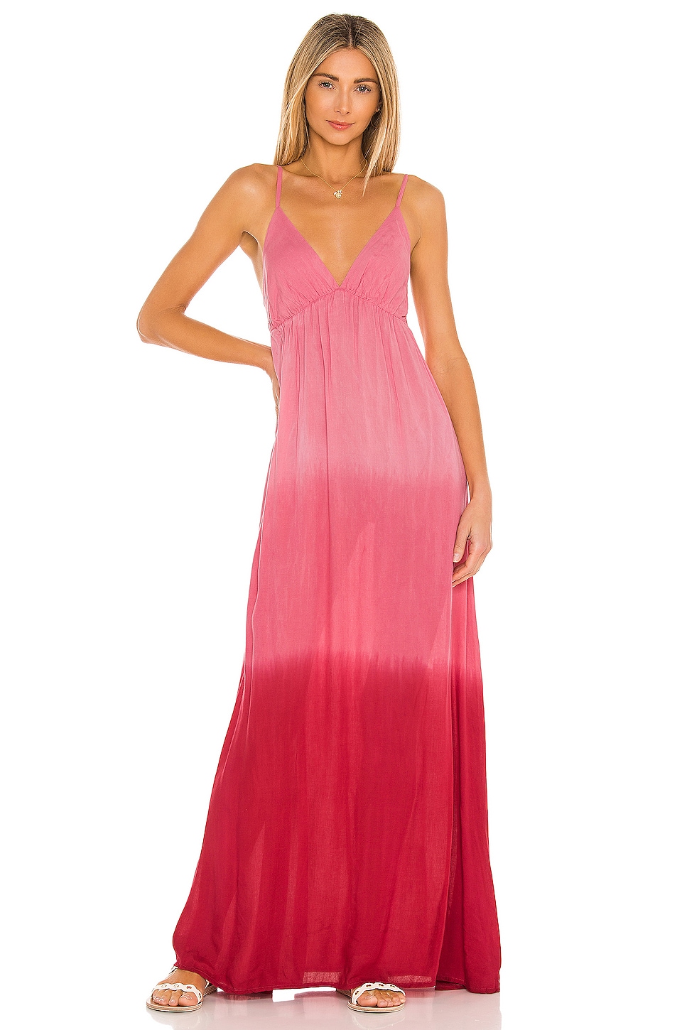 Tiare Hawaii Gracie Maxi Dress in Pink & Ruby Gradasi