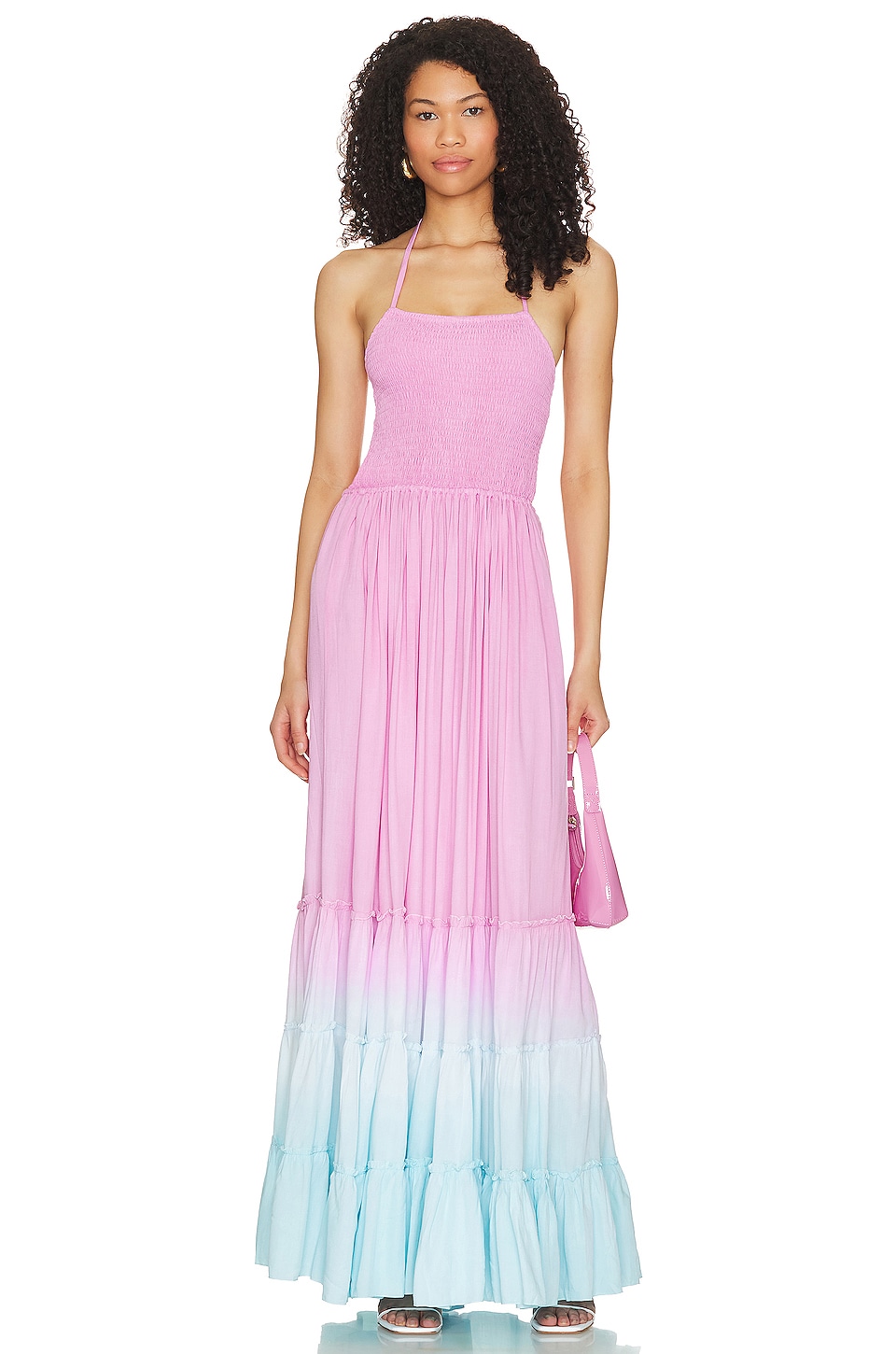 Image 1 of Naia Maxi Dress in Pink Violet Aqua Ombre