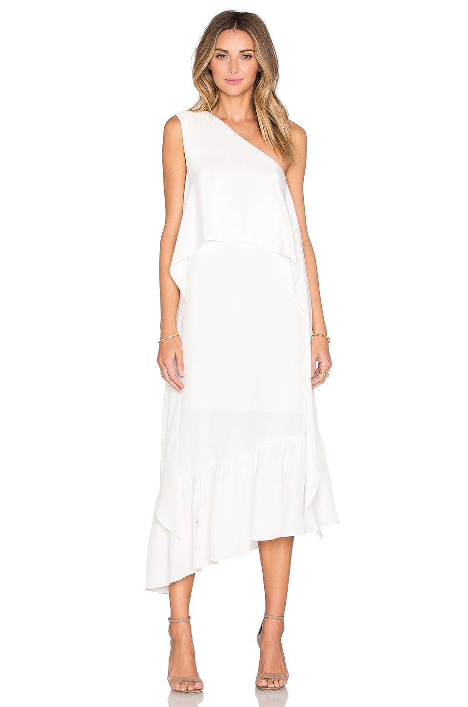 revolve white one shoulder dress