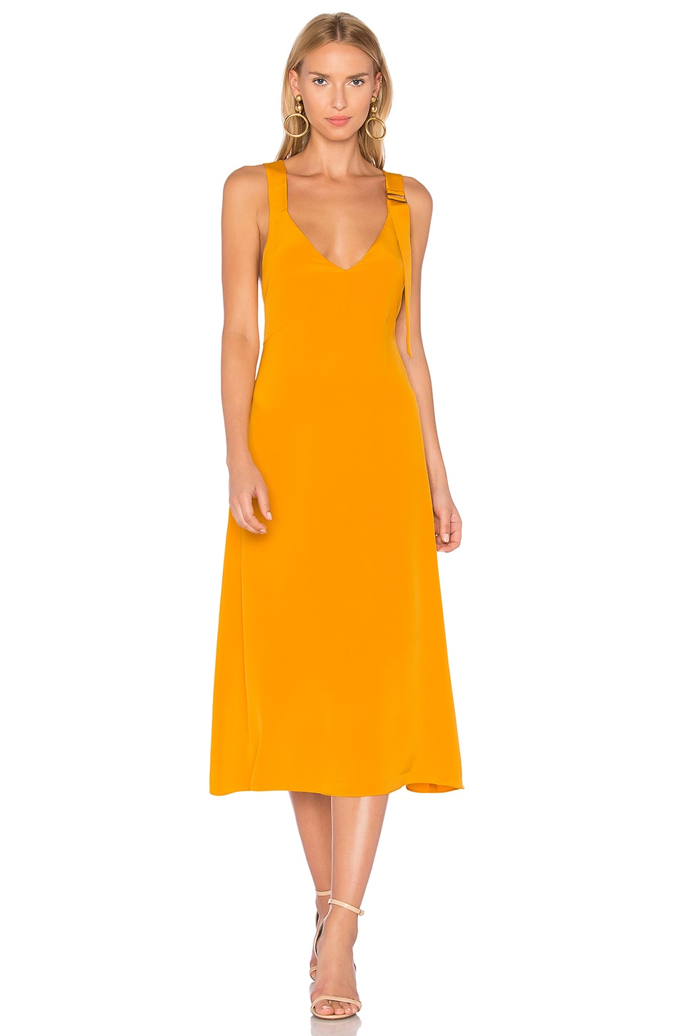 orange trapeze dress