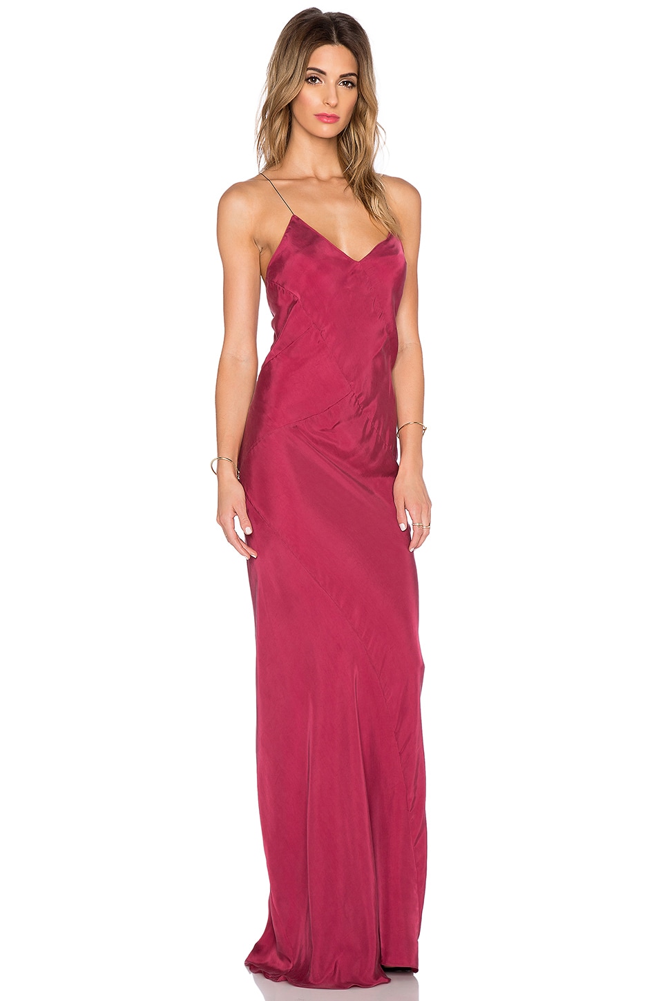 TITANIA INGLIS x REVOLVE Long Plunge Dress in Merlot | REVOLVE