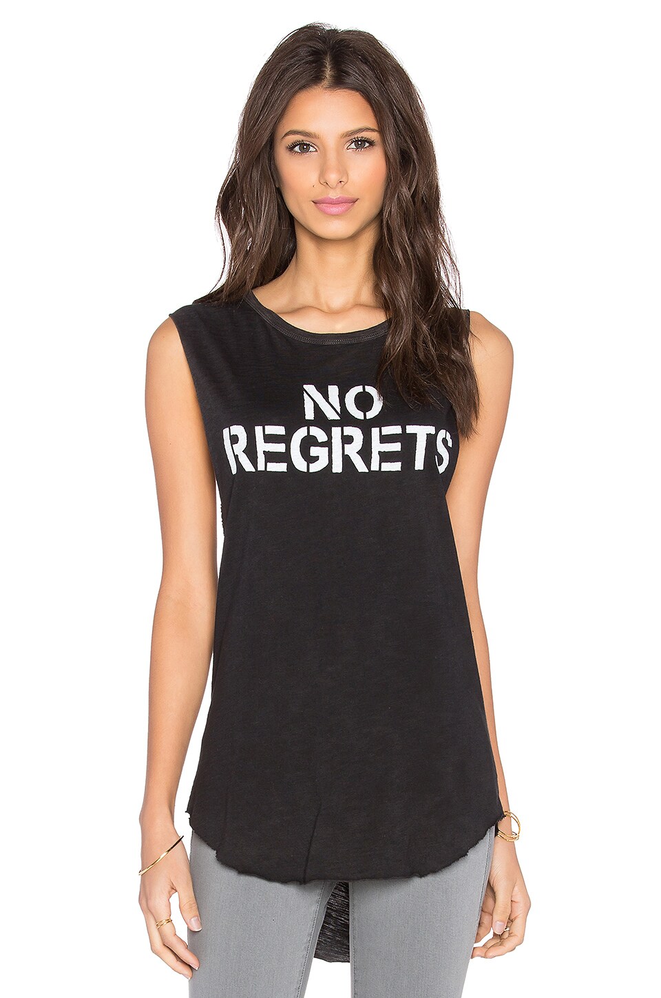 Tank Ragrets TYLER JACOBS No Regrets Cut Off Tank in Black | REVOLVE
