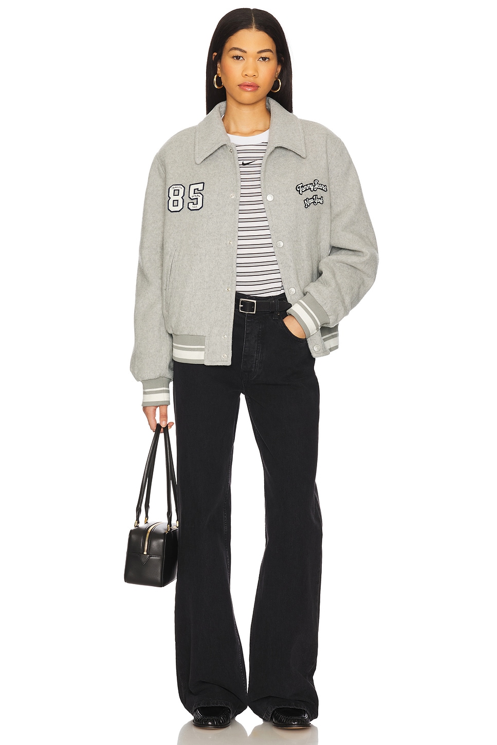 Tommy Jeans Varsity Jacket in Grey Heather | REVOLVE