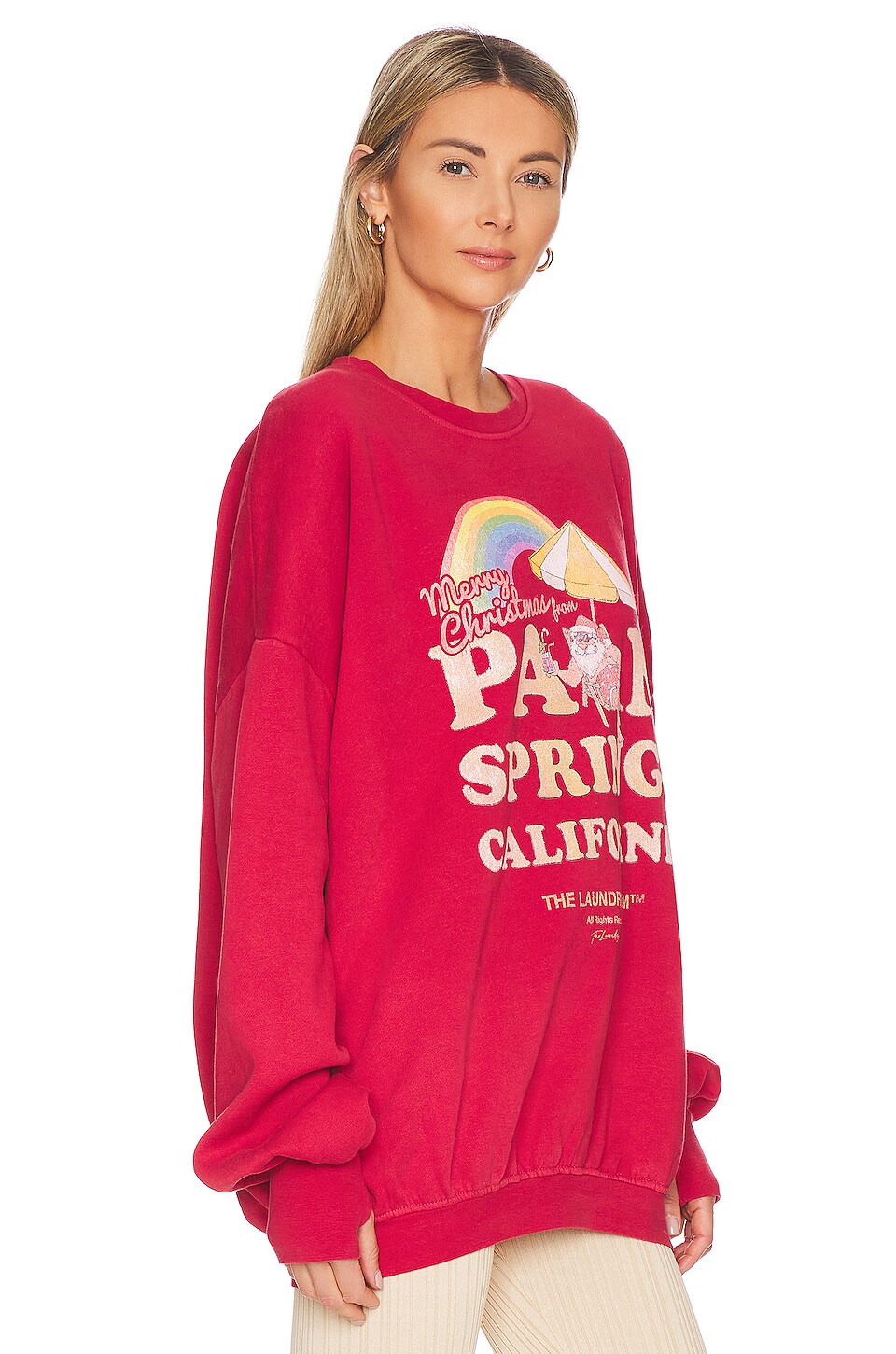 The Laundry Room Palm Springs Christmas Jumper in Vintage Red