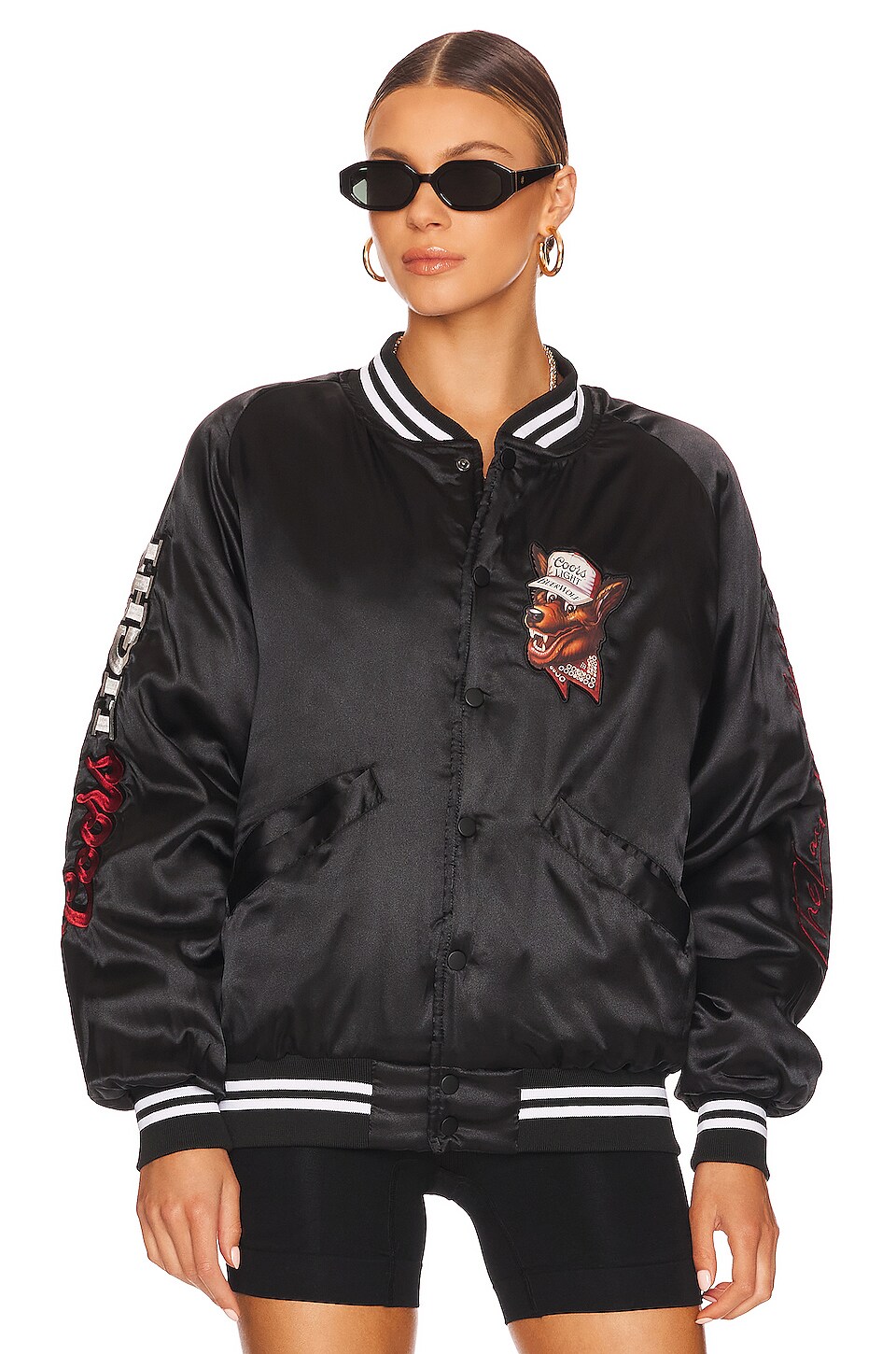 The Laundry Room Beer Wolf Bomber Jacket in Black