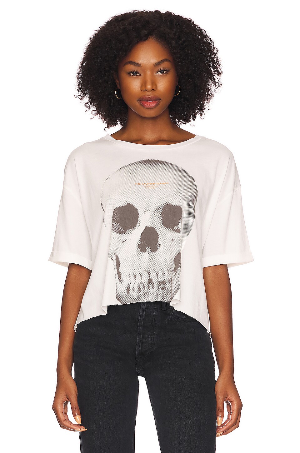 The Laundry Room Tales Crop Oversized Tee in White