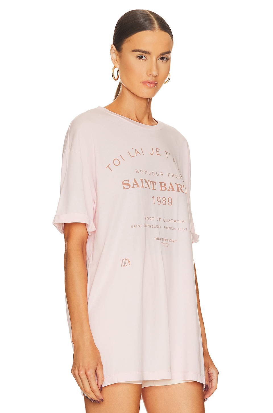 The Laundry Room Saint Barth 89 Oversize Tee in Blush Pink