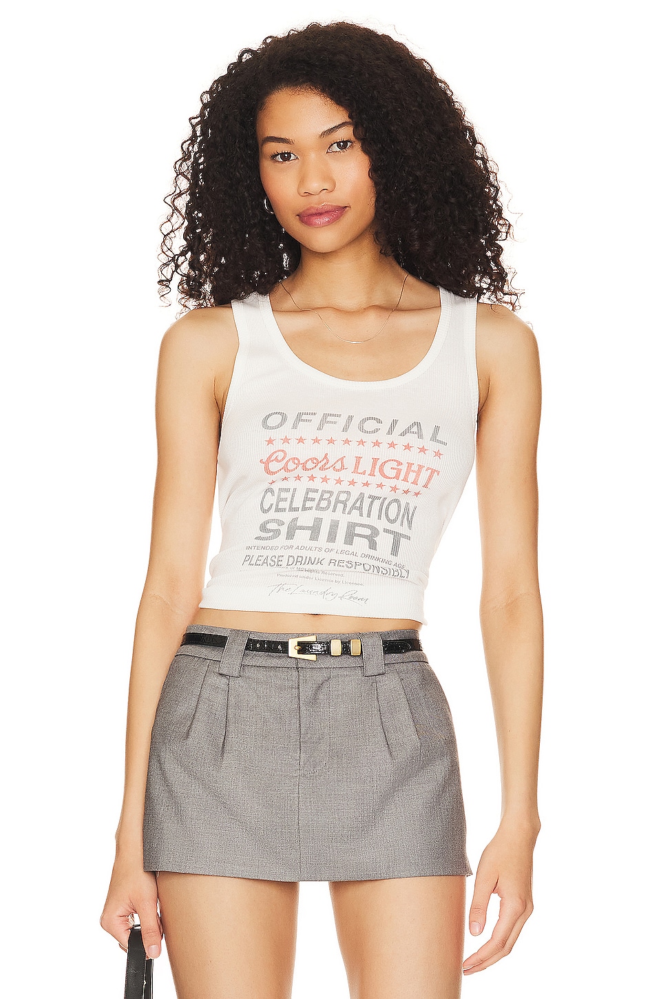 Coors Denim Rib Tank, Red Gingham main image 1