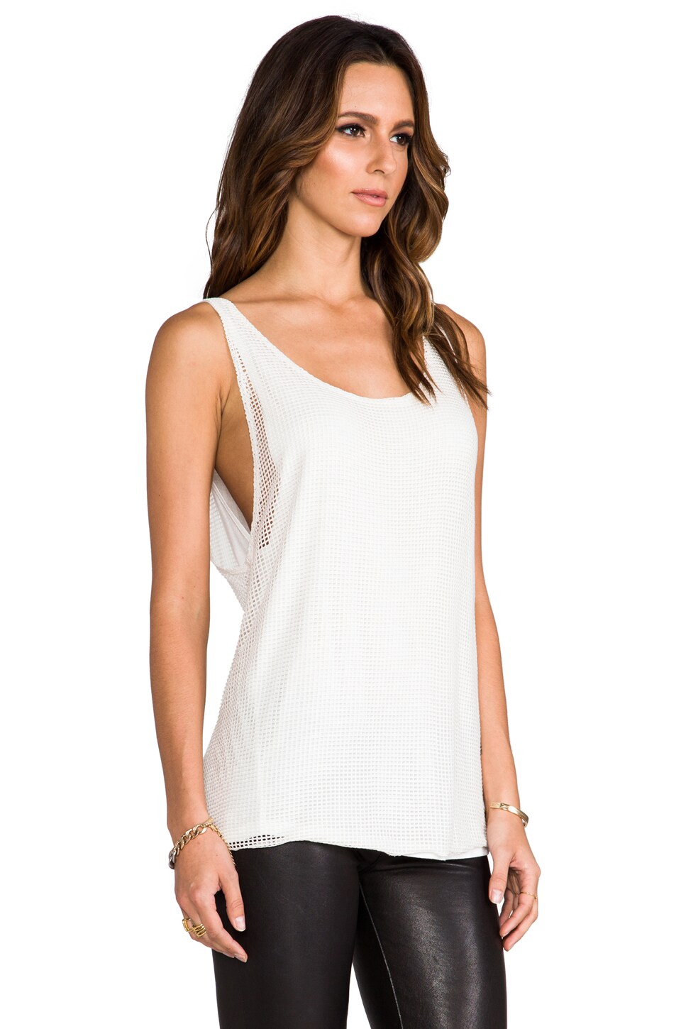 Tylie Mesh Tank in White