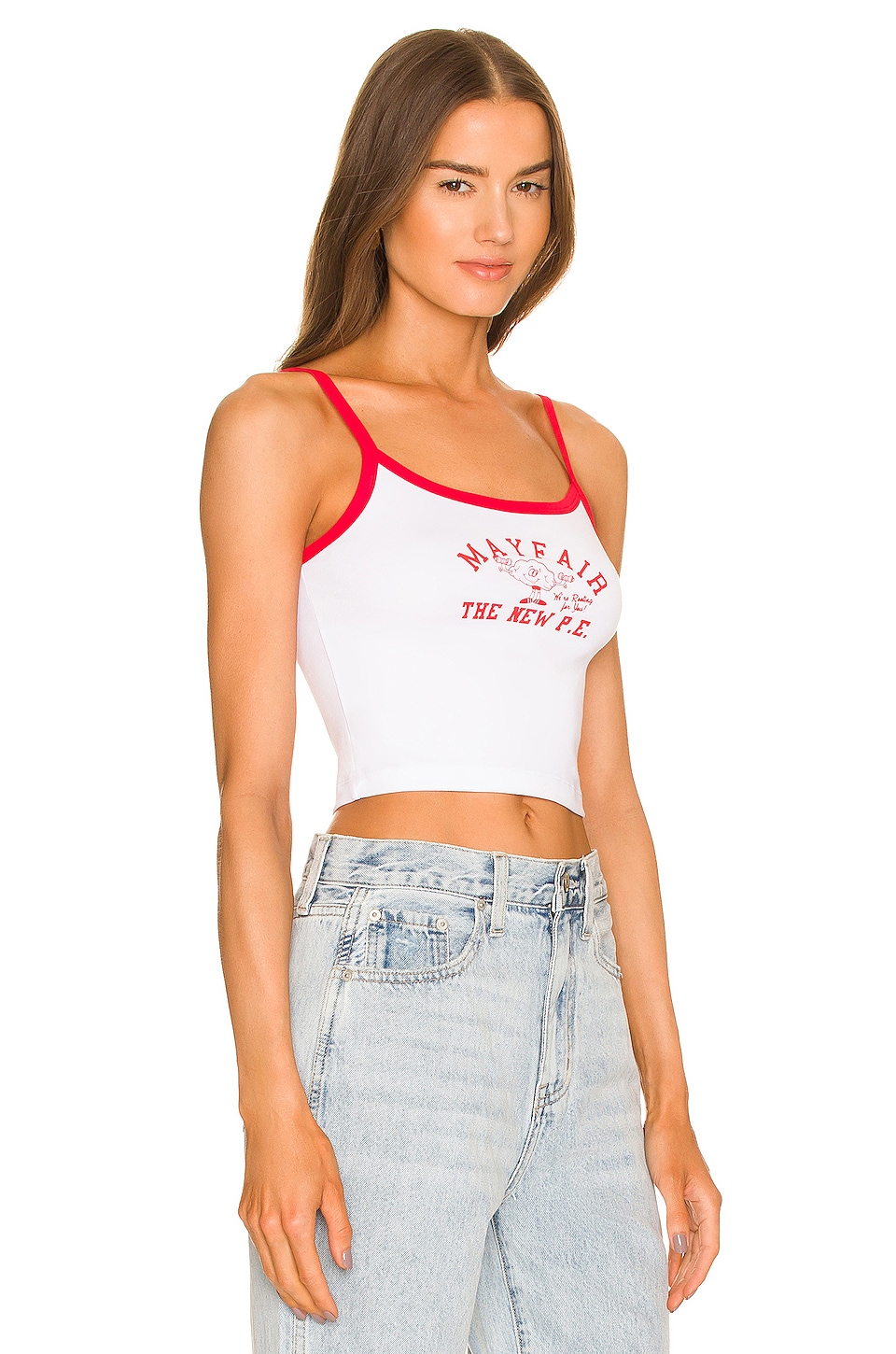 The Mayfair Group The New P.E. Tank in White & Red