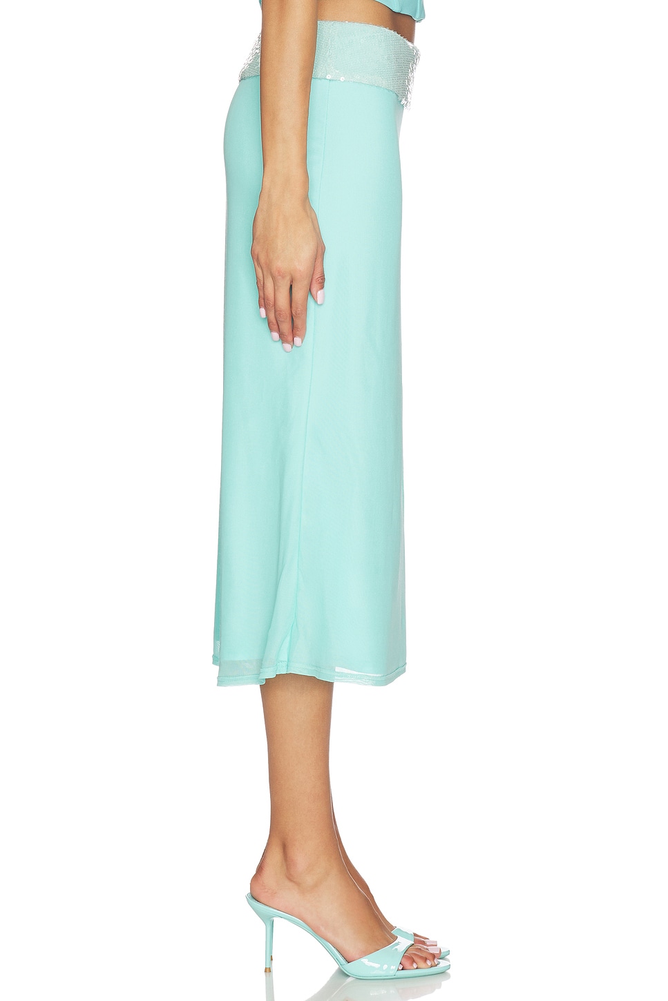 Tiger Mist Sequin Foldover Midi Skirt thumbnail